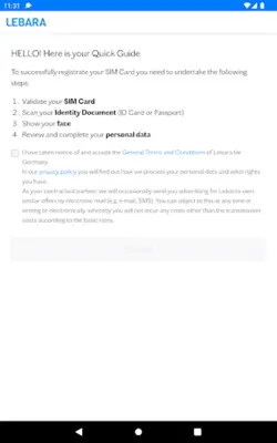 Lebara SIM Aktivierung android App screenshot 12